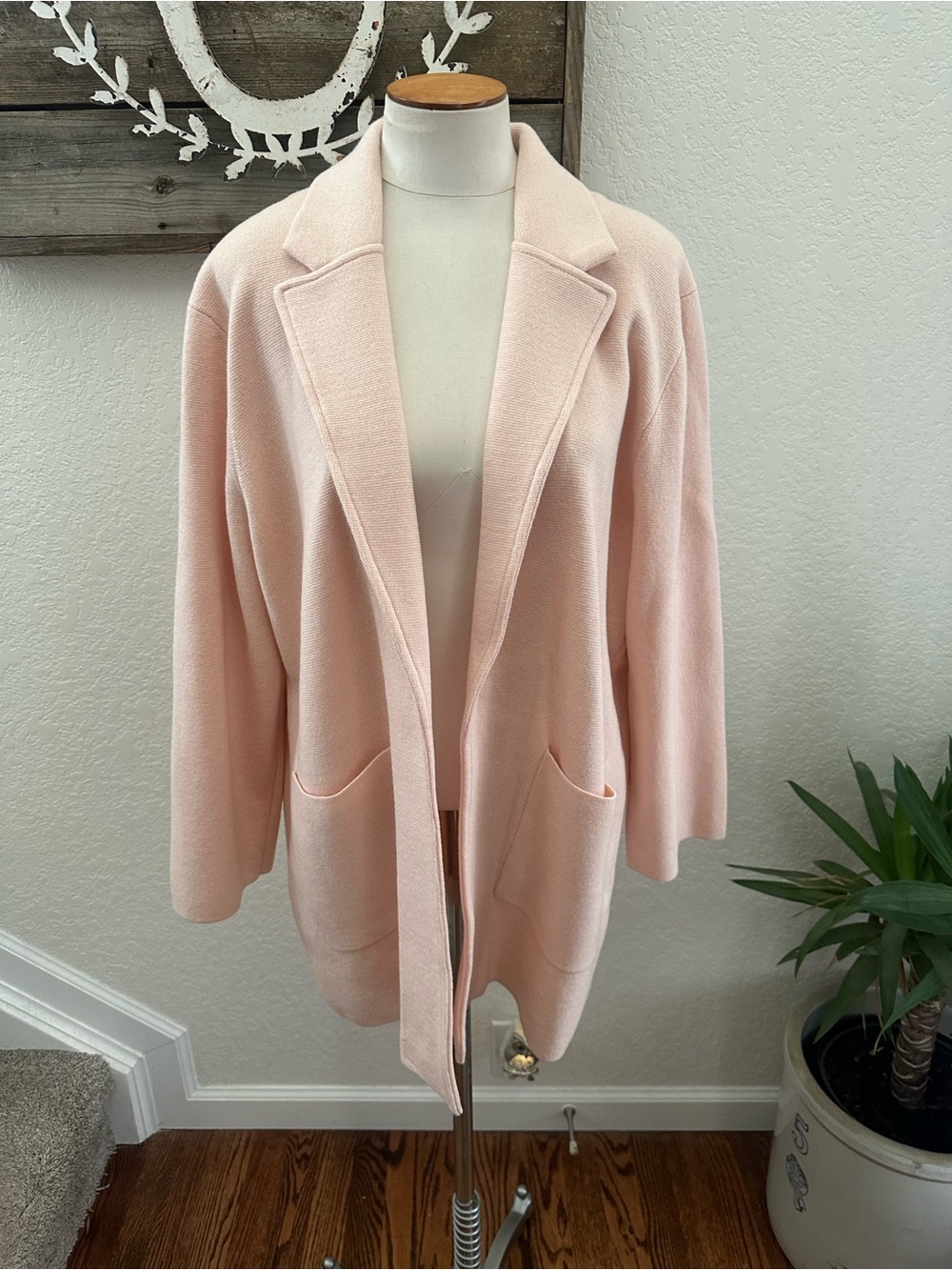 J. Crew 365 Open Front Pink Knit Sweater Coatigan Caridgan J0244 NWT